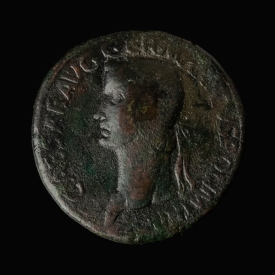 Roman Empire, Caligula (37-41 AD), Æ Sestertius, 'The Three Graces'