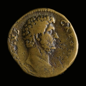 Rare Ancient Roman Empire Coin – Bronze Sestertius (Uncleaned, With Display Case)