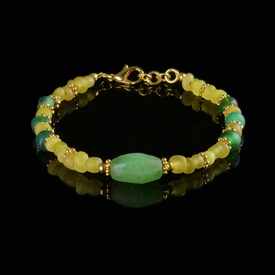 Bracelet with Roman yellow and green glass beads