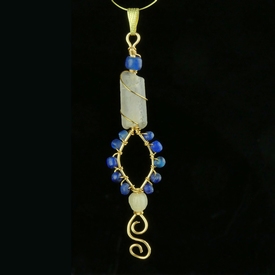 Pendant with Roman blue and semi-translucent glass beads