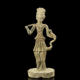 Ancient Roman lead votive figurine of a female deity