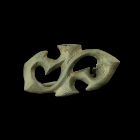 Ancient Roman bronze openwork fibula