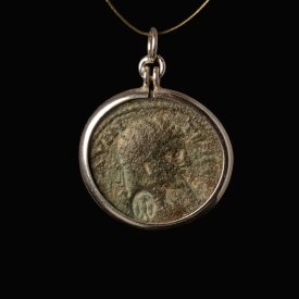 Silver pendant with Roman coin Elagabalus