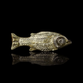 Roman silvered fish brooch / fibula