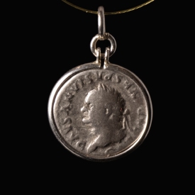 Silver pendant with Roman coin of Vespasian