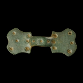 Migration Period, Merovingian bronze equal armed 'Ansate' brooch
