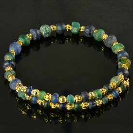 Bracelet with Roman blue and green glass beads