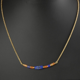 Necklace with Egyptian Lapis Lazuli and carnelian beads