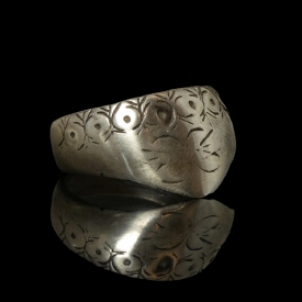 Medieval silver archer thumb ring