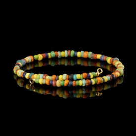 Bracelet with Roman multicoloured glass beads in a flexible design