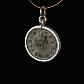 Silver pendant with Roman coin of Ulpia Severina, wife of Aurelian