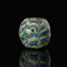 Medieval Viking trailed glass bead