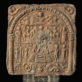 Ancient Roman lead Mystery Cult plaque, Epona and Danubian riders
