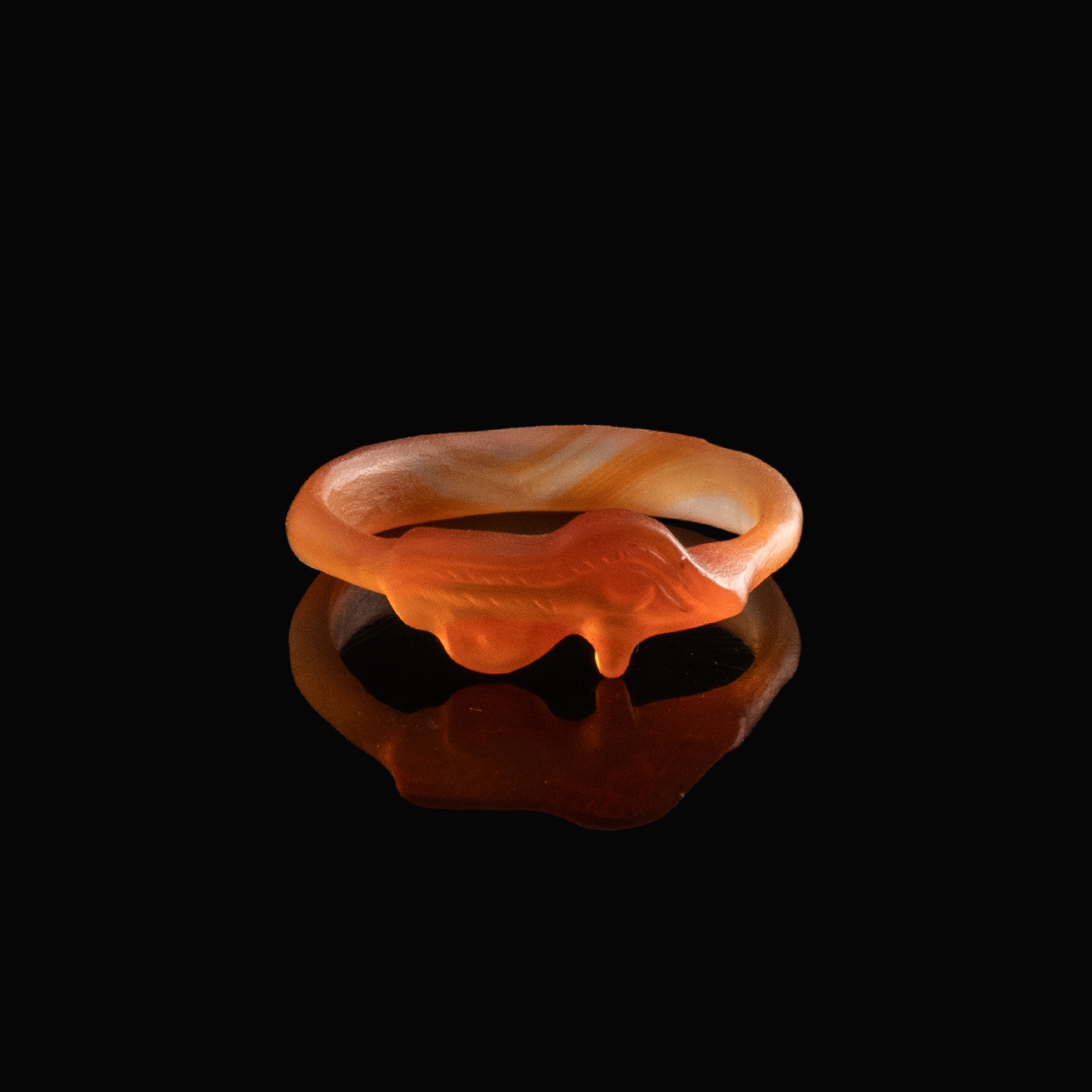 Ancient Egyptian carnelian ring with Eye of Horus