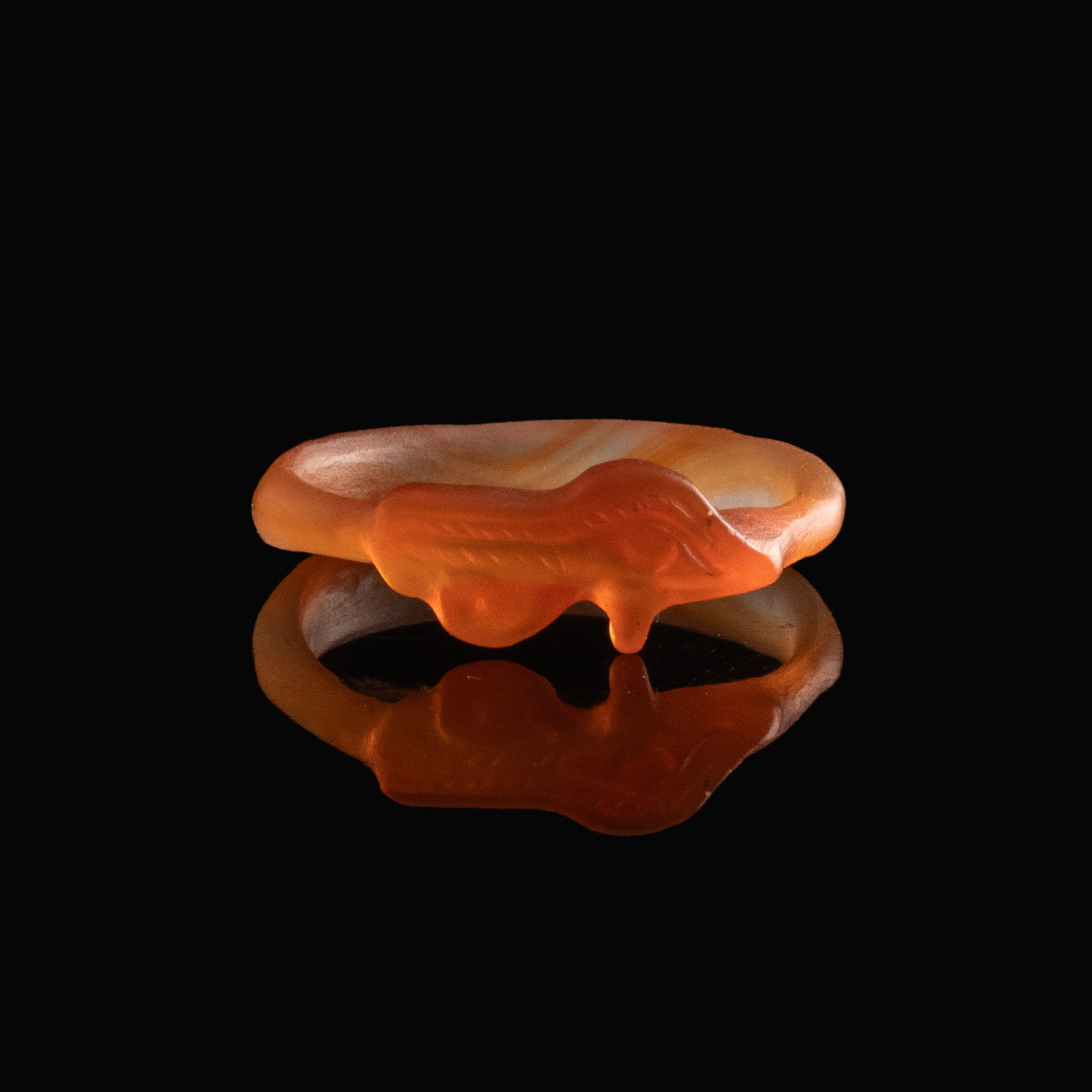 Ancient Egyptian carnelian ring with Eye of Horus