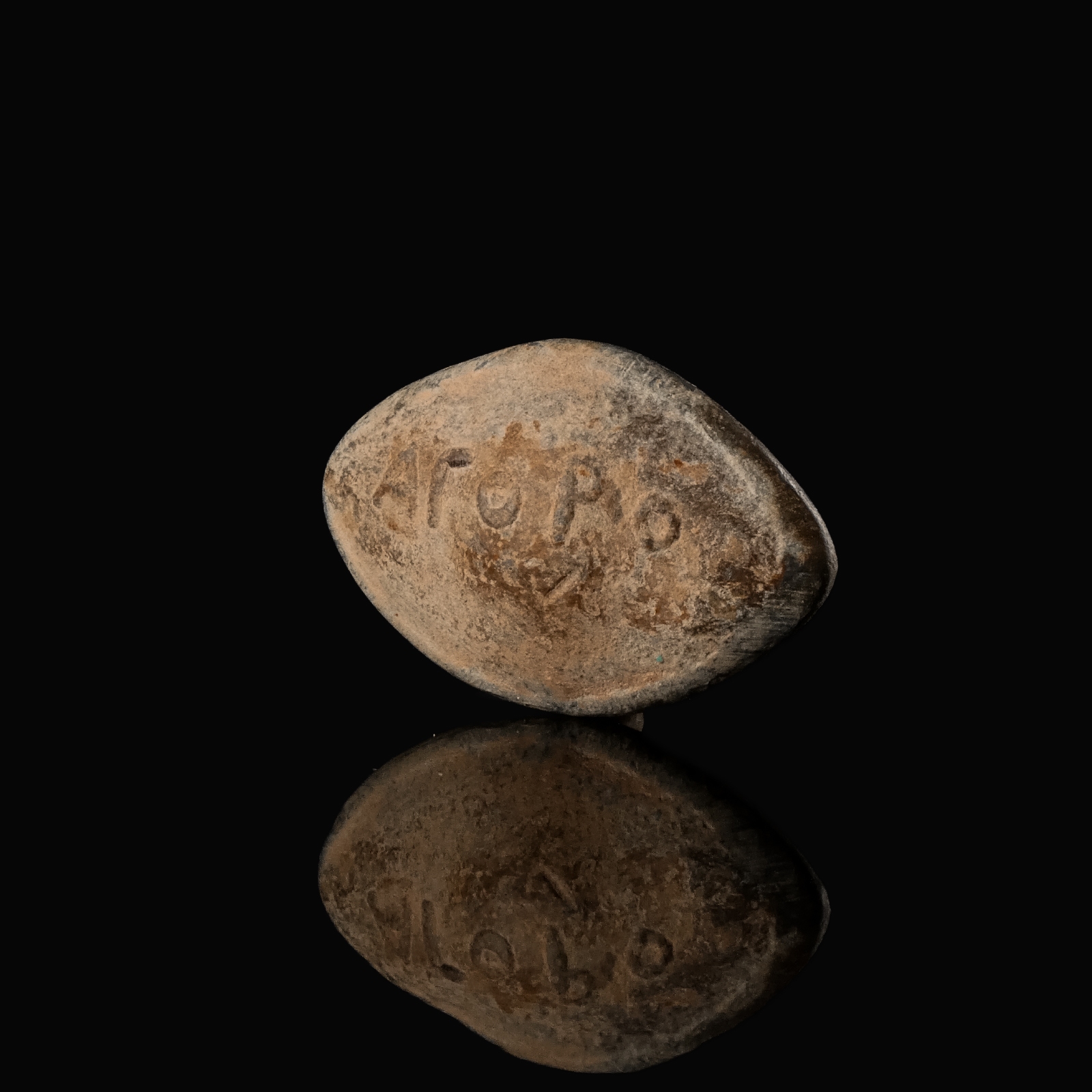 Ancient Greek Lead Sling Bullet with Inscription