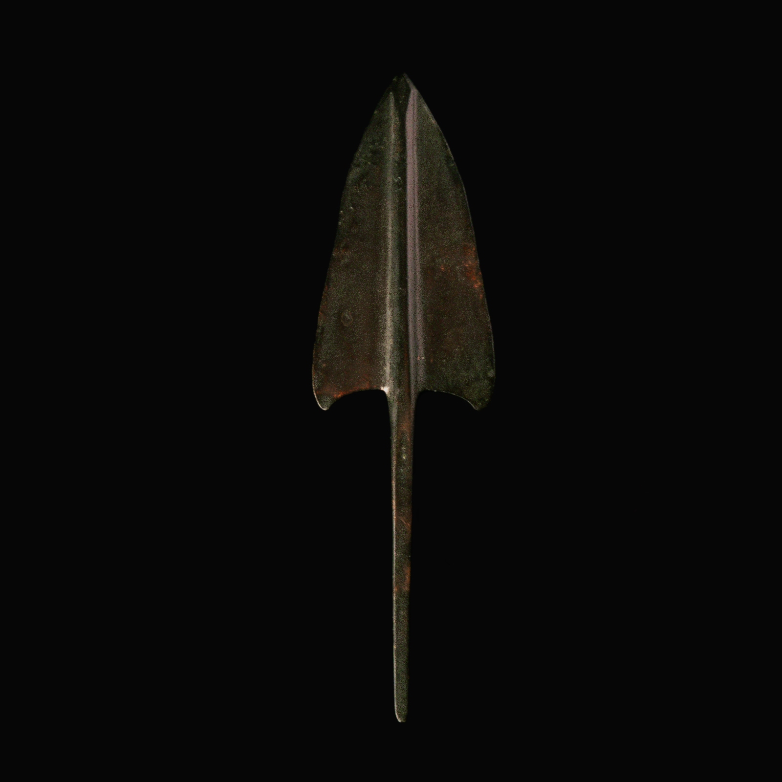 Ancient Near-Eastern large bronze barbed arrowhead