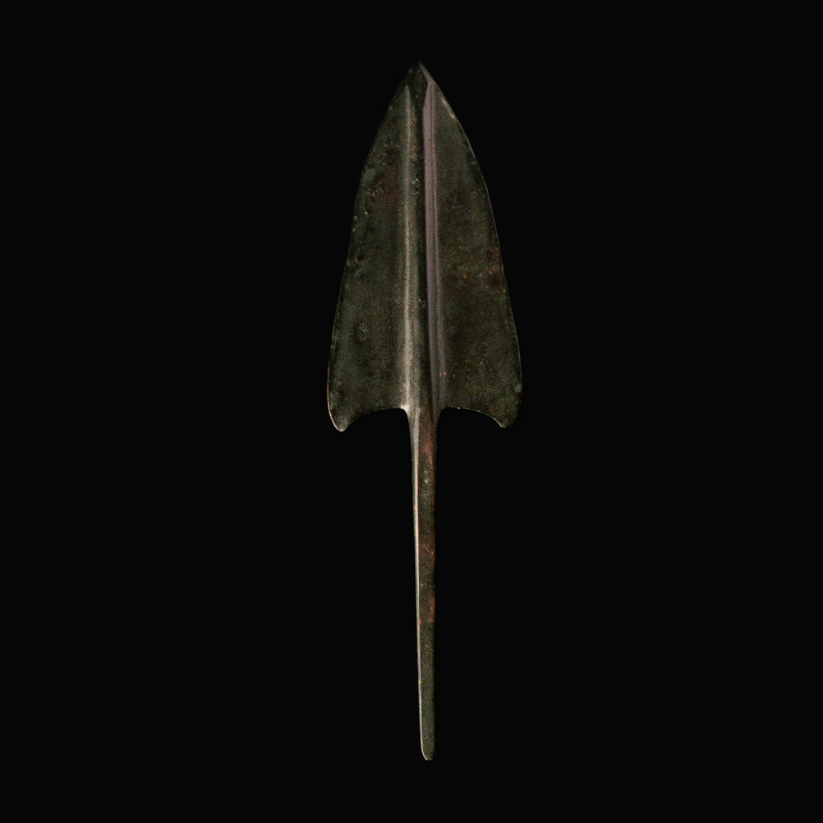 Ancient Near-Eastern large bronze barbed arrowhead
