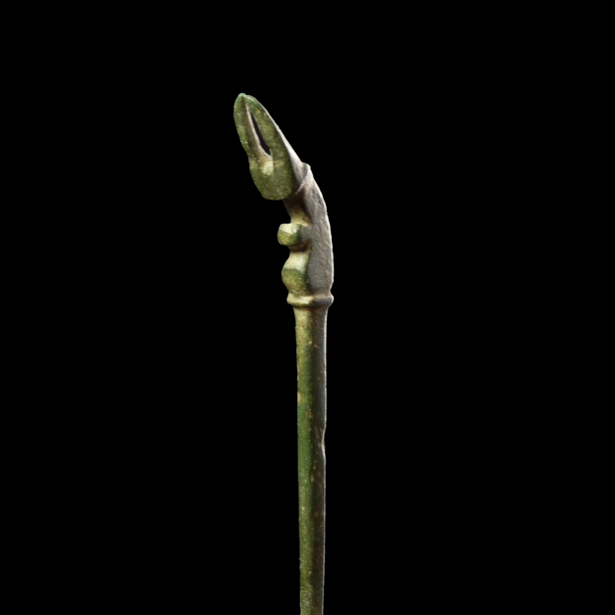 Ancient Roman bronze dress pin with hoof terminal