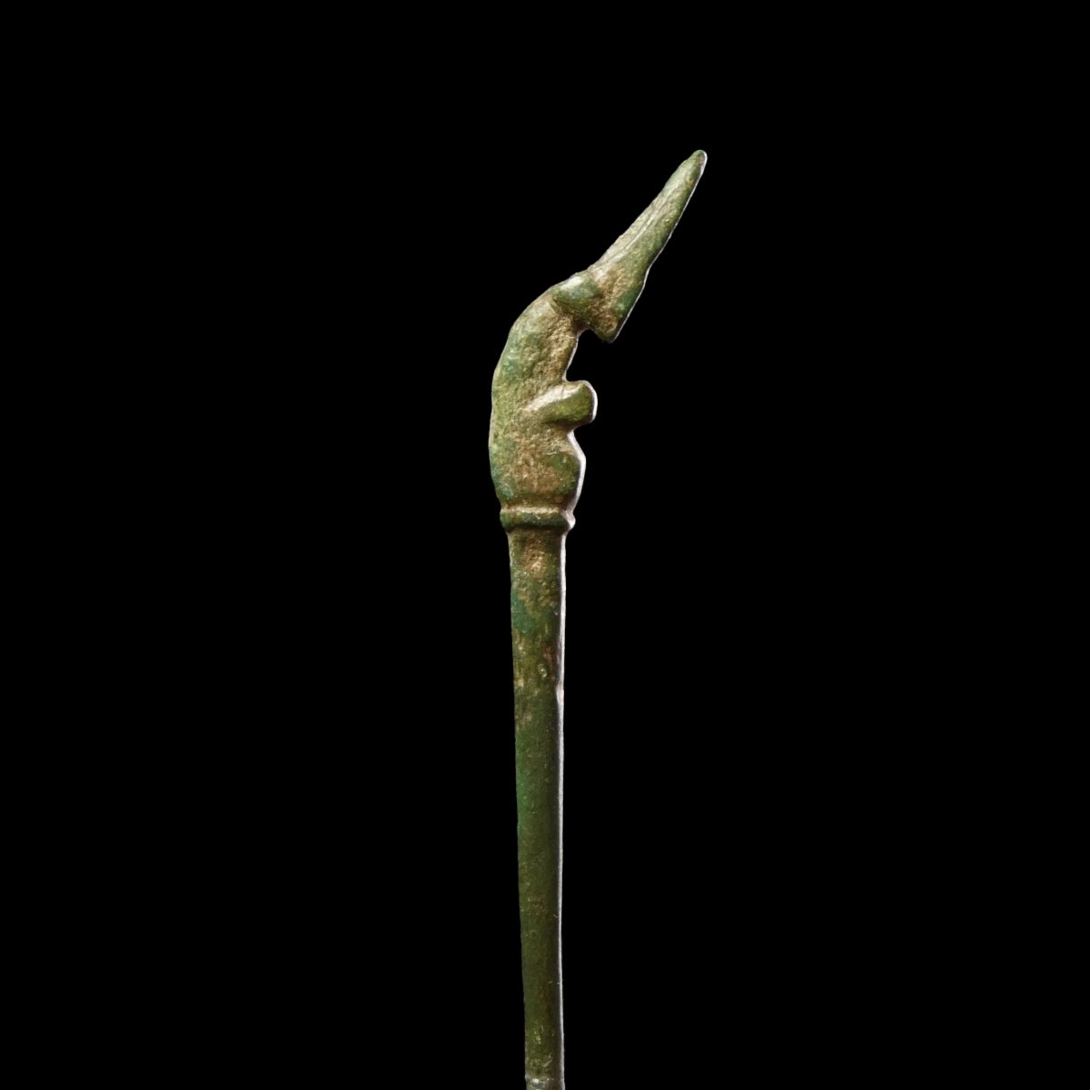 Ancient Roman bronze dress pin with hoof terminal