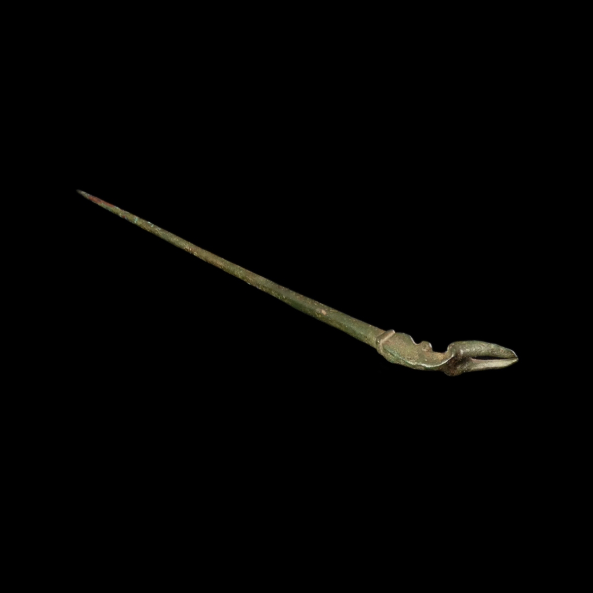 Ancient Roman bronze dress pin with hoof terminal
