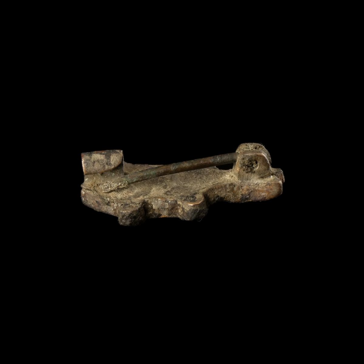 Ancient Roman bronze enamelled Fish Fibula