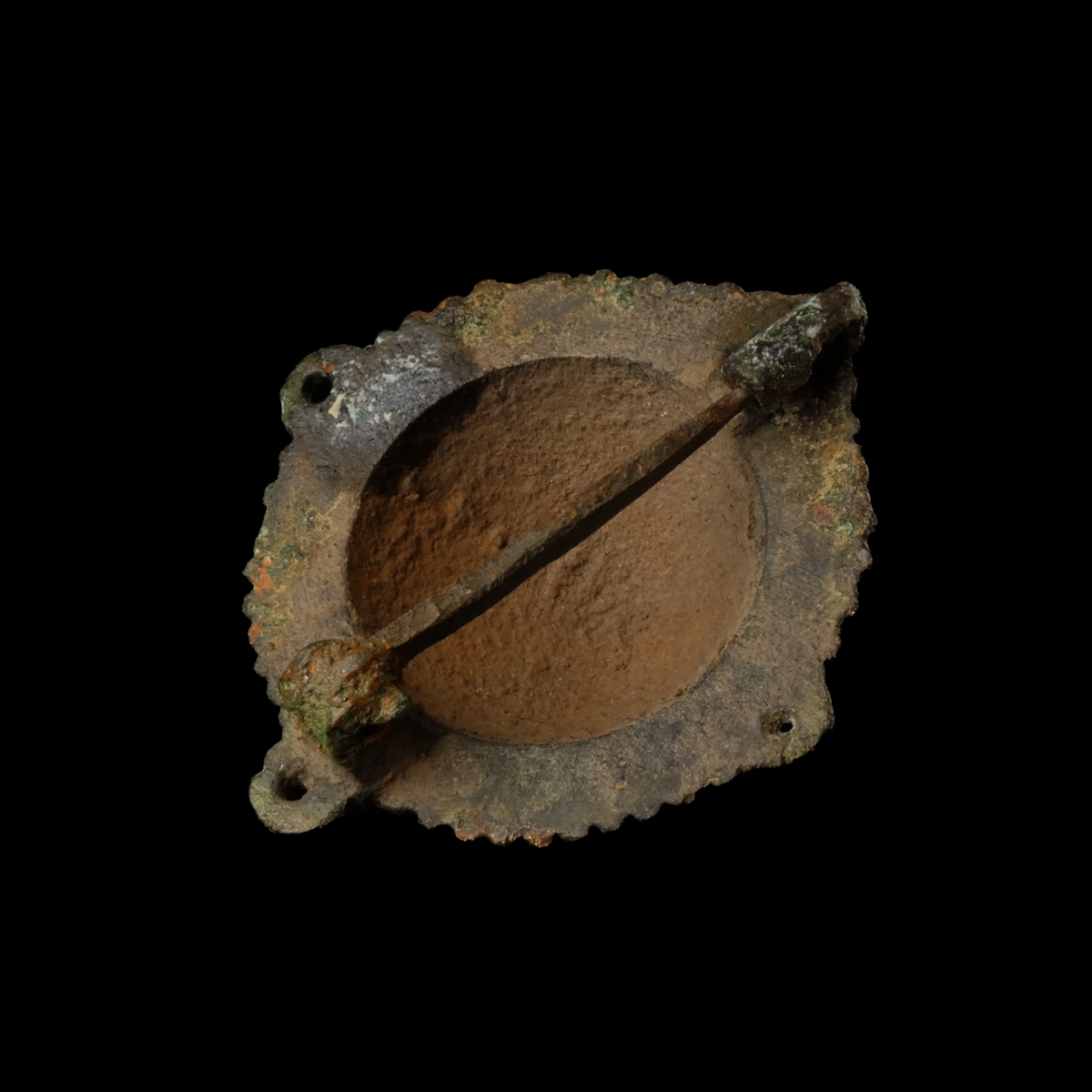 Ancient Roman bronze enamelled Tutulus Fibula