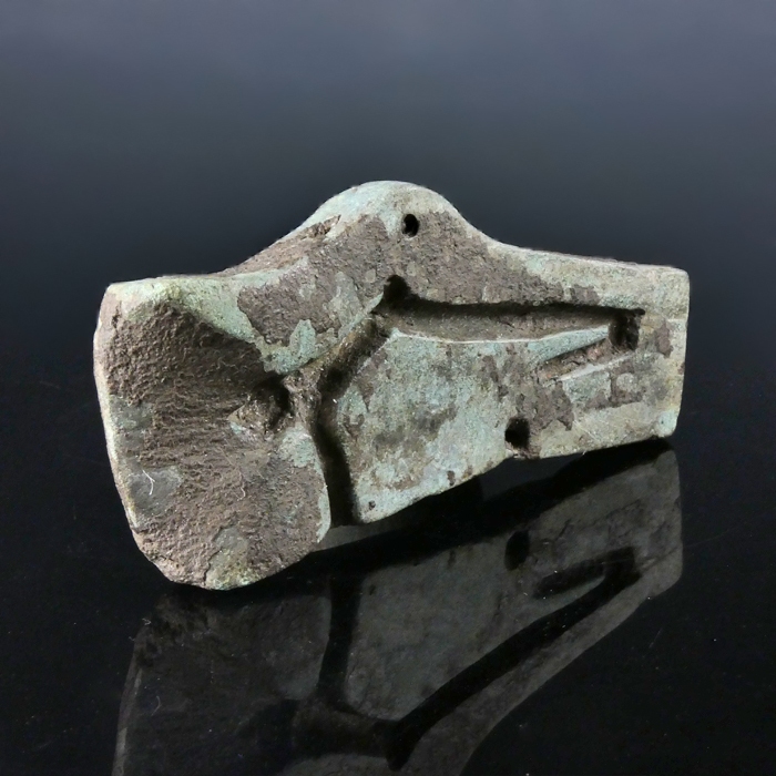 Ancient Roman bronze fibula casting mould, very rare