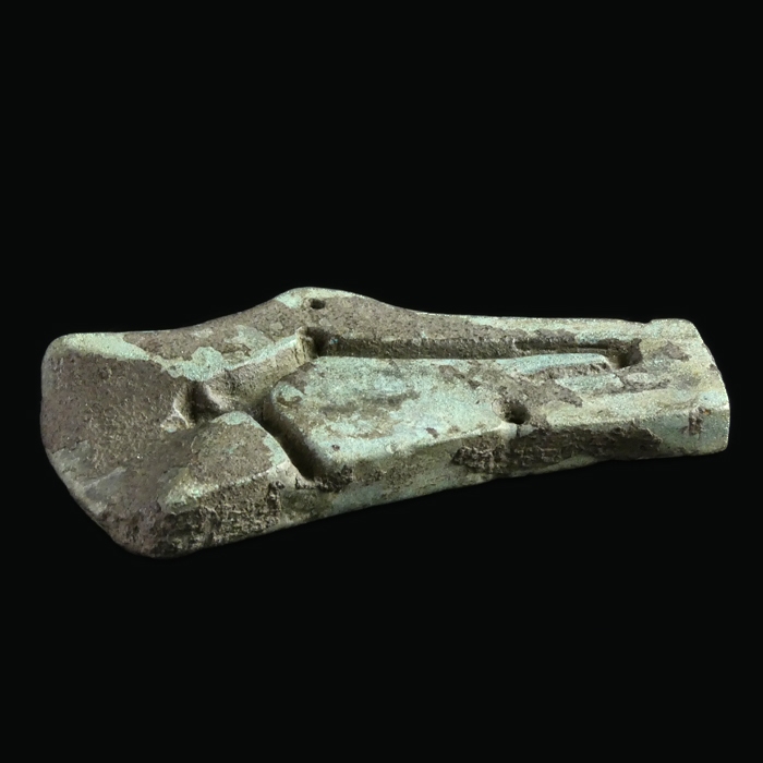 Ancient Roman bronze fibula casting mould, very rare