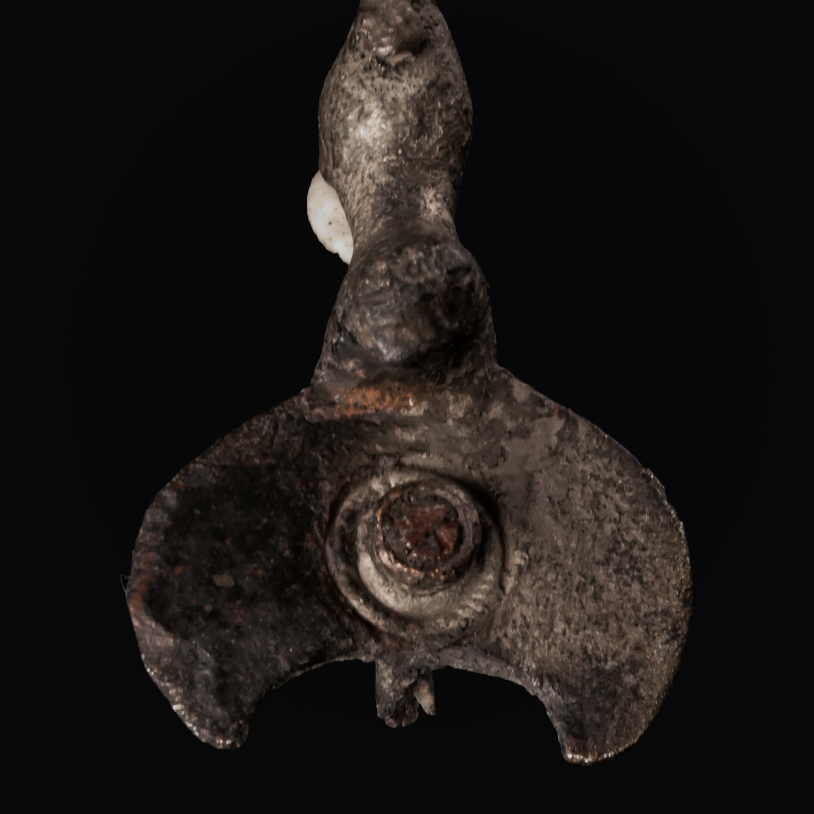 Ancient Roman Bronze Fibula Depicting a Lion with a Lunula