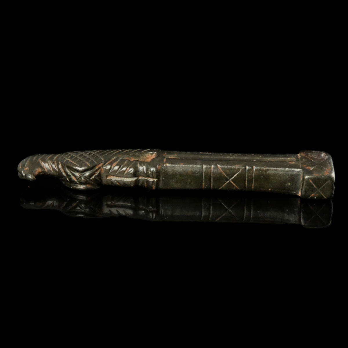 Ancient Roman bronze folding knife handle with Legionary Eagle / Aquila