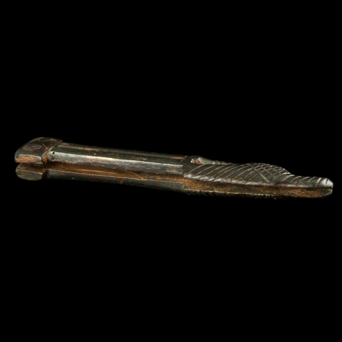Ancient Roman Bronze Folding-Knife Handle with Legionary Eagle (Aquila)
