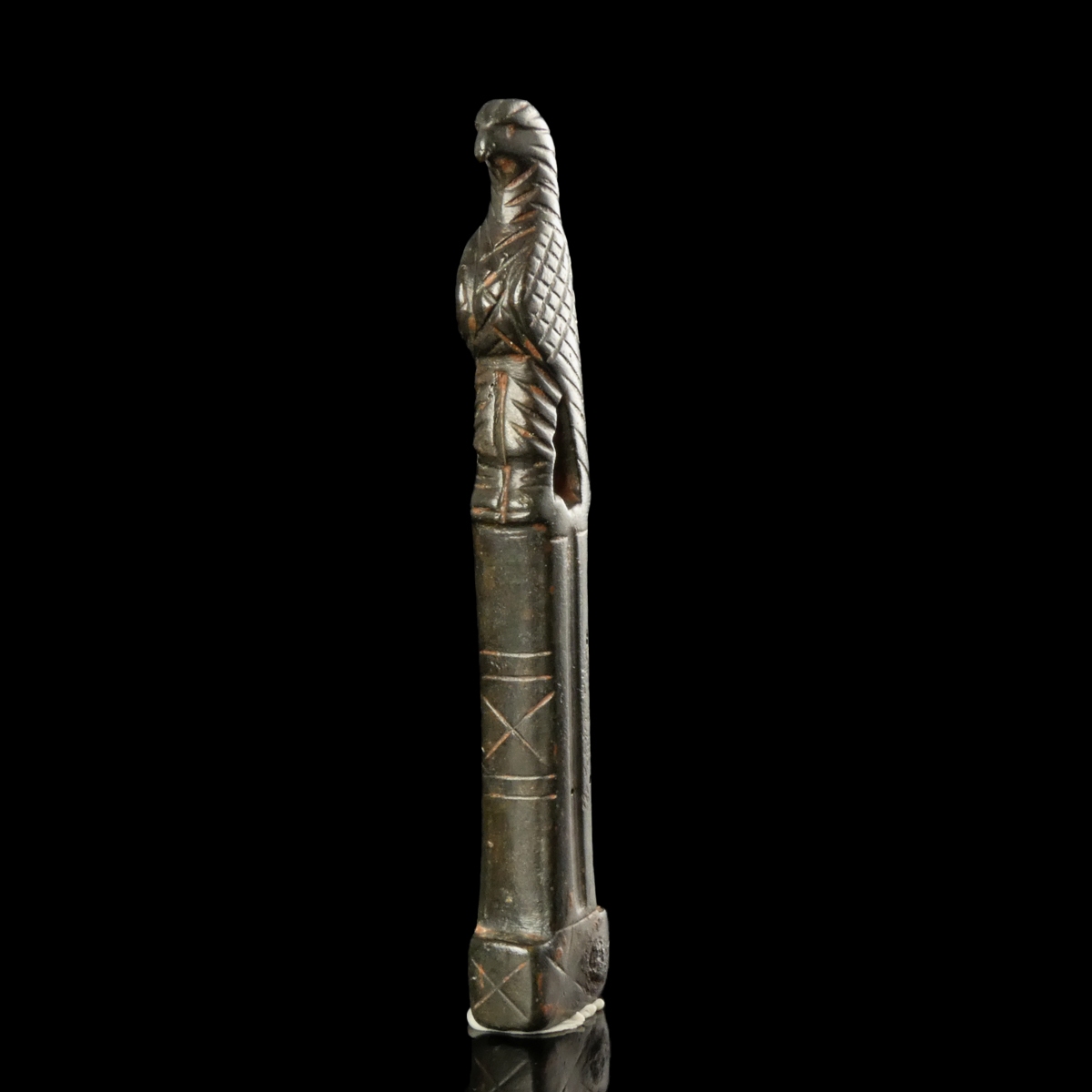 Ancient Roman Bronze Folding-Knife Handle with Legionary Eagle (Aquila)