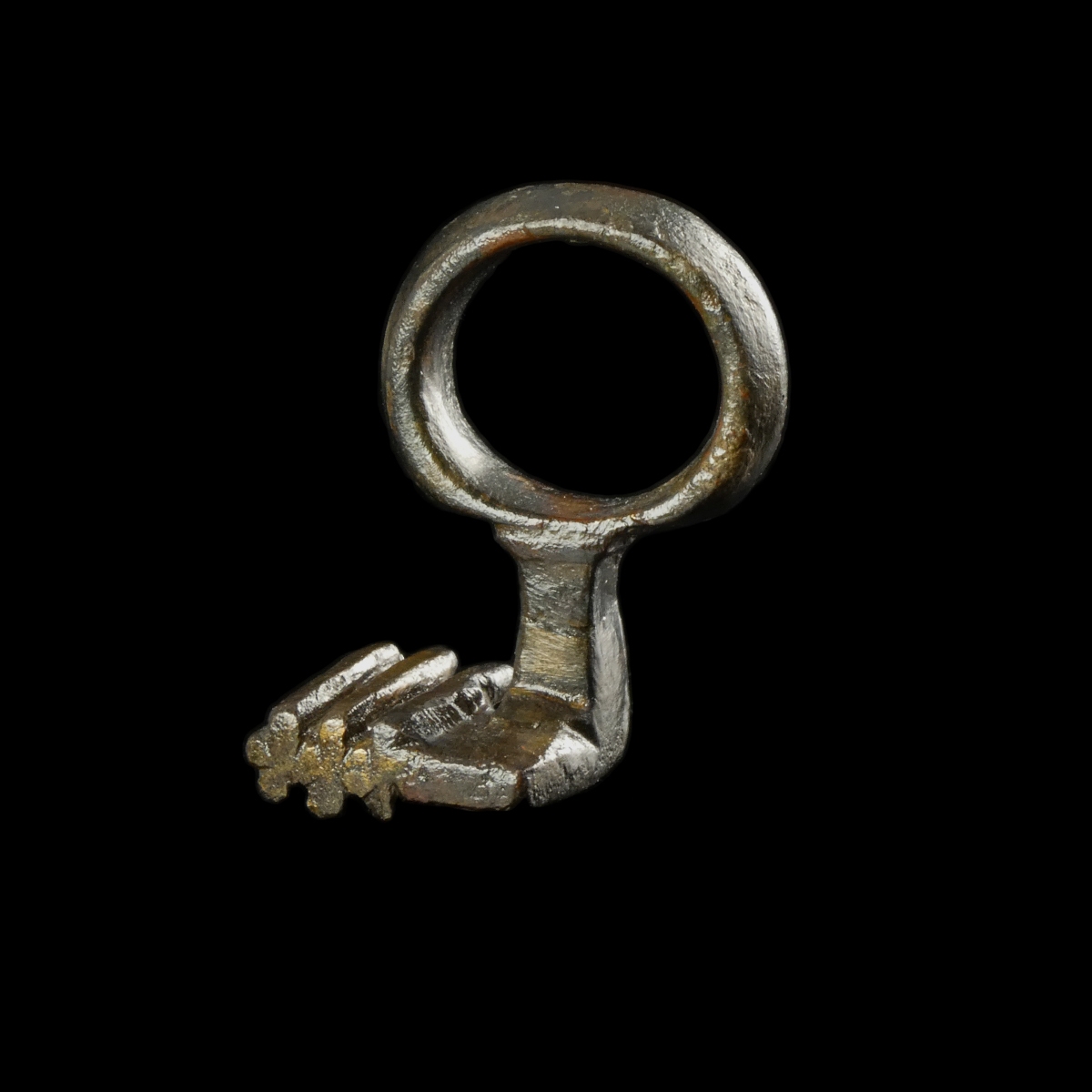 Ancient Roman bronze key ring