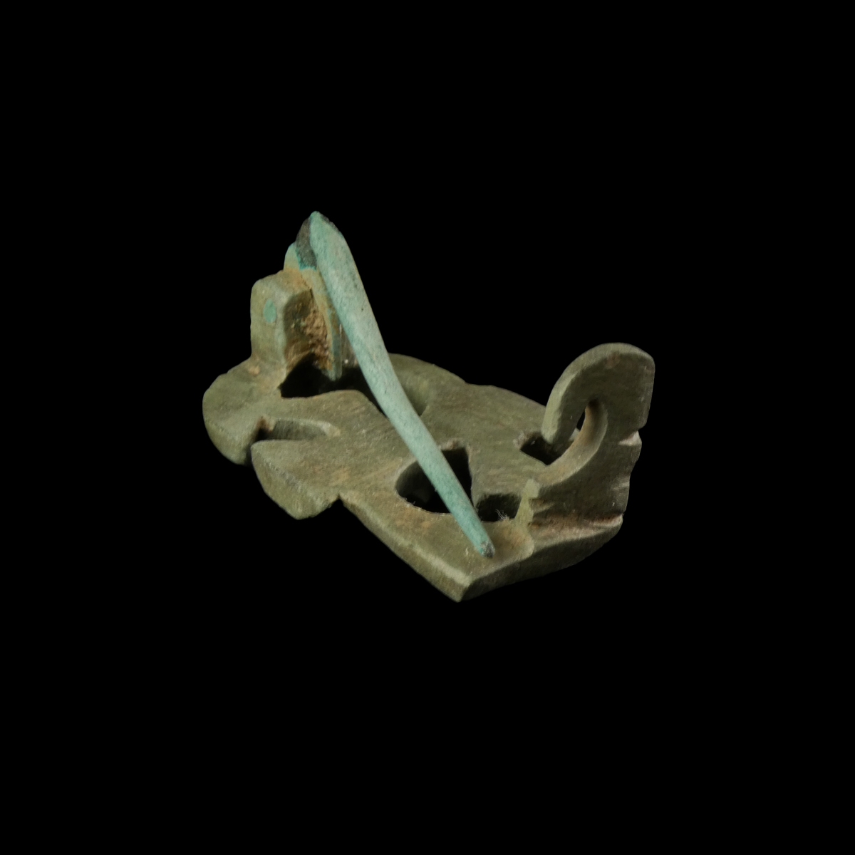 Ancient Roman bronze openwork fibula