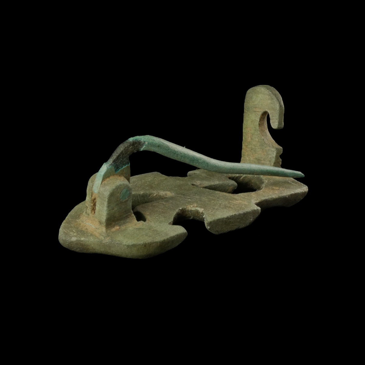 Ancient Roman bronze openwork fibula