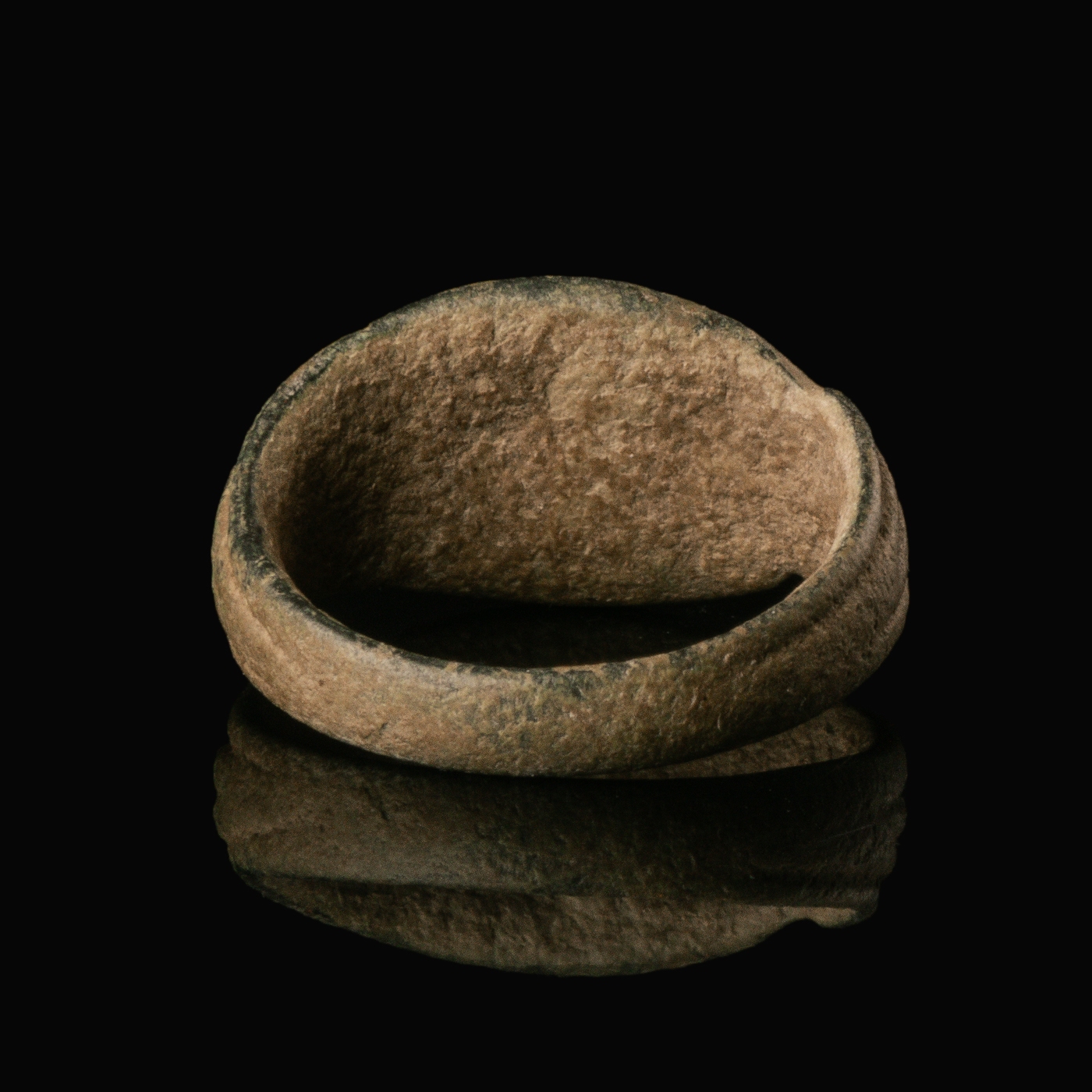 Ancient Roman Bronze Seal Ring with Carnelian Intaglio