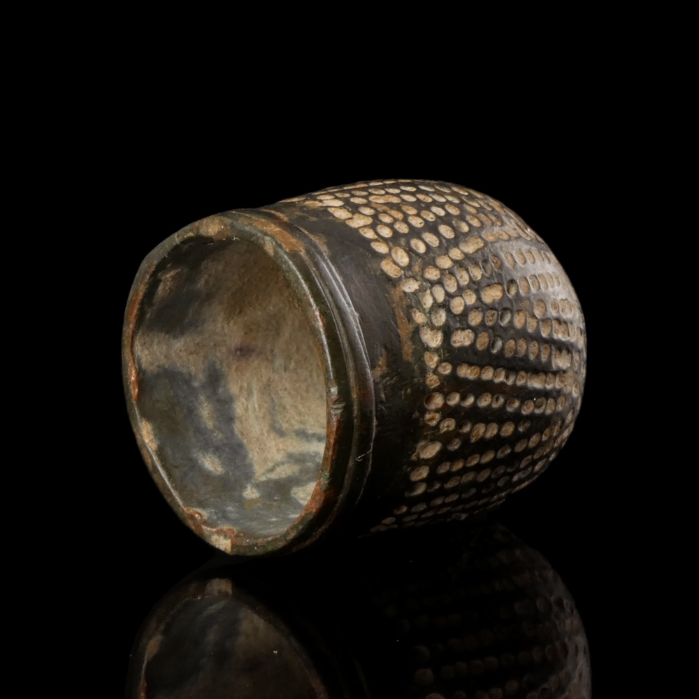 Ancient Roman bronze thimble