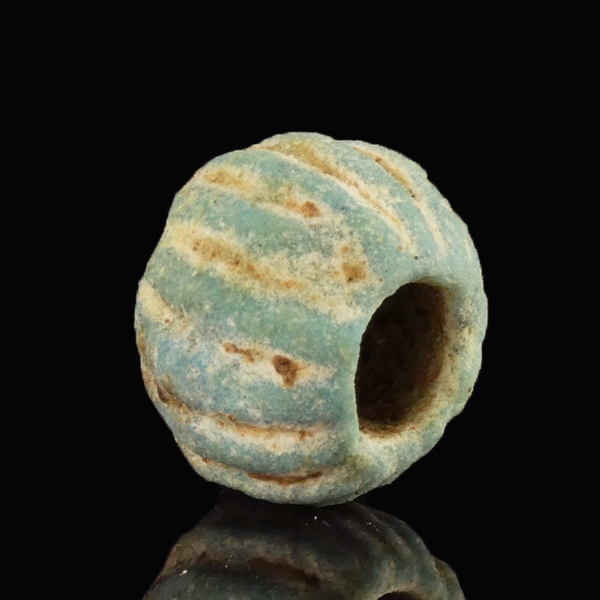 Ancient Roman Faience Melon Bead