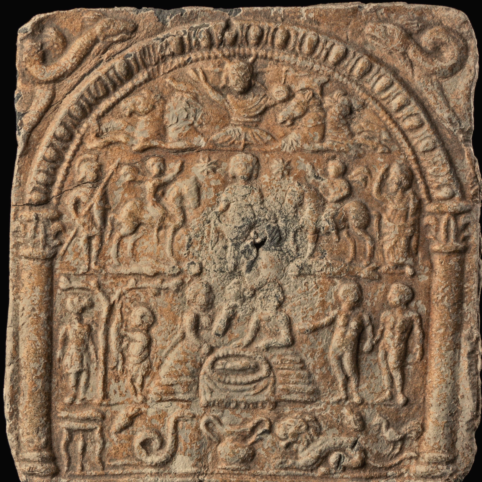 Ancient Roman Lead Mystery-Cult Plaque Depicting Epona and Danubian Riders