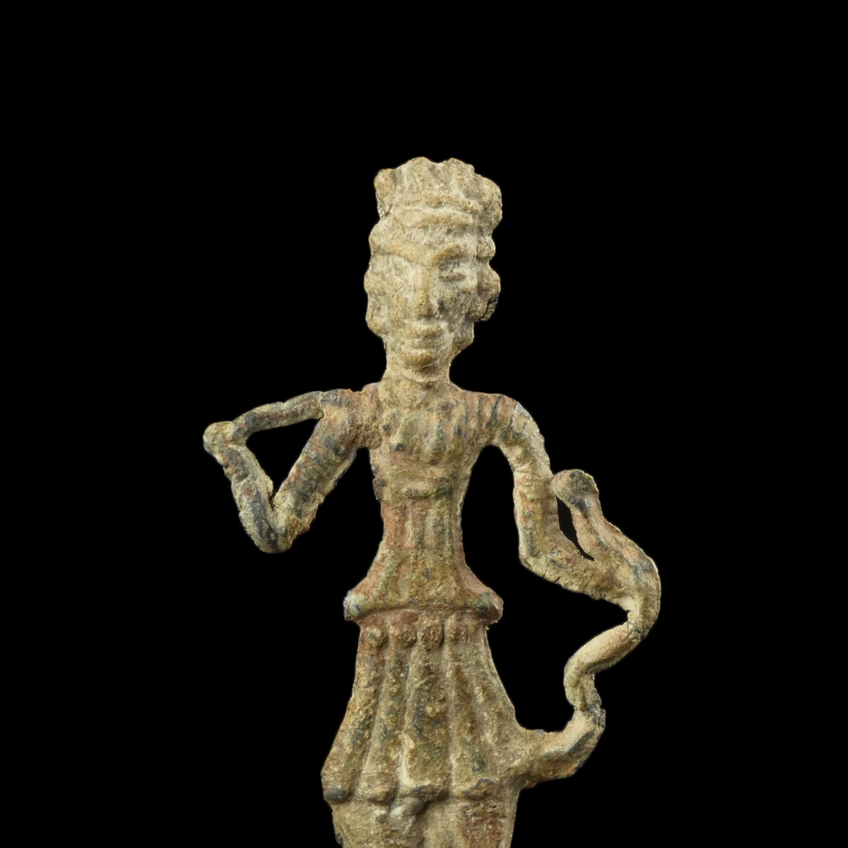 Ancient Roman lead votive figurine of a female deity