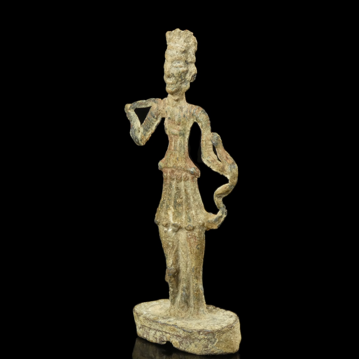 Ancient Roman lead votive figurine of a female deity