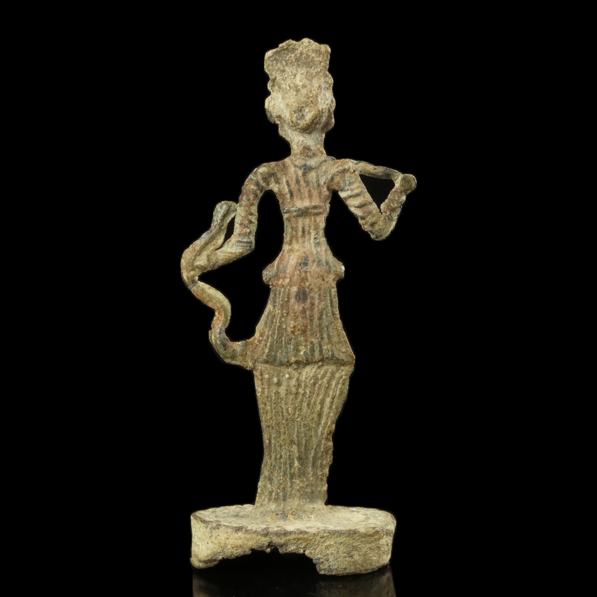 Ancient Roman lead votive figurine of a female deity