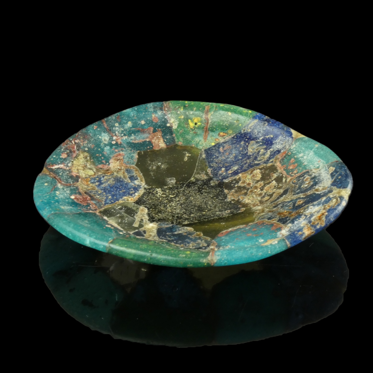Ancient Roman mosaic glass dish