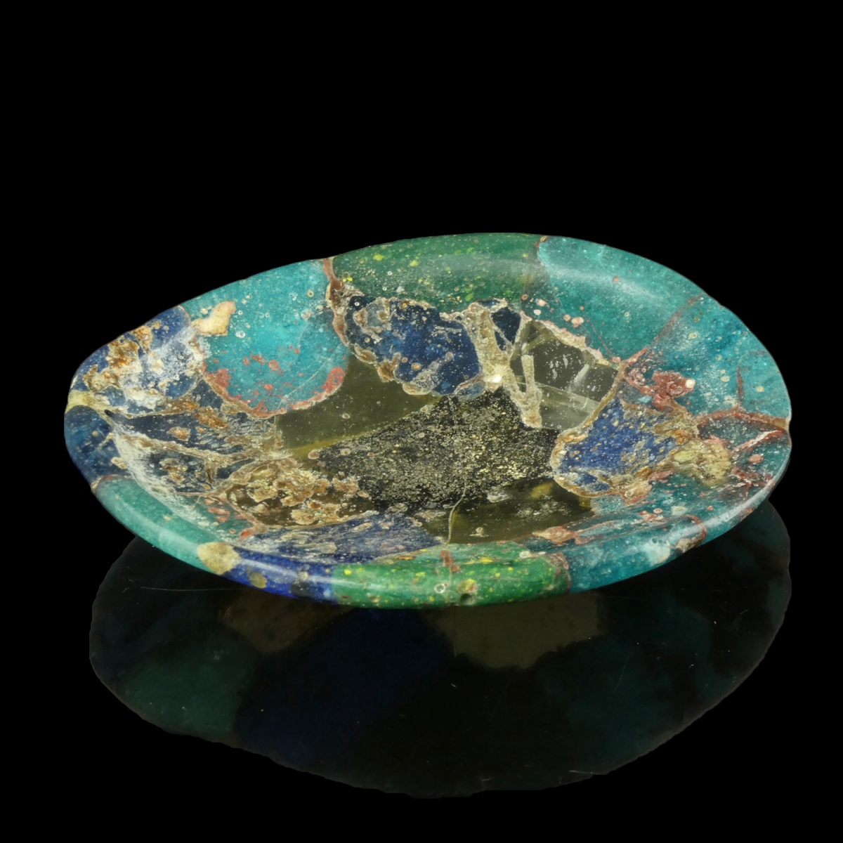 Ancient Roman mosaic glass dish