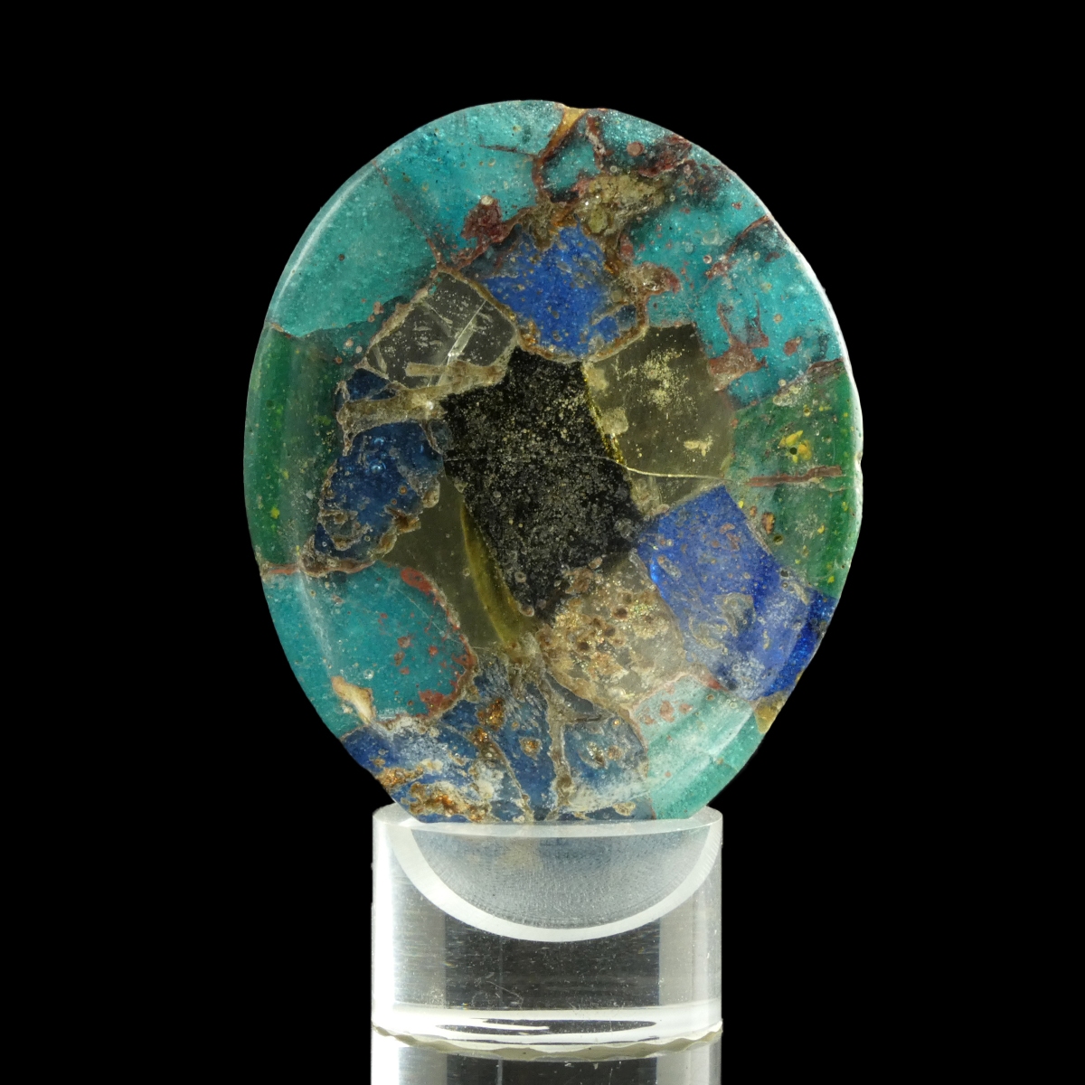 Ancient Roman mosaic glass dish