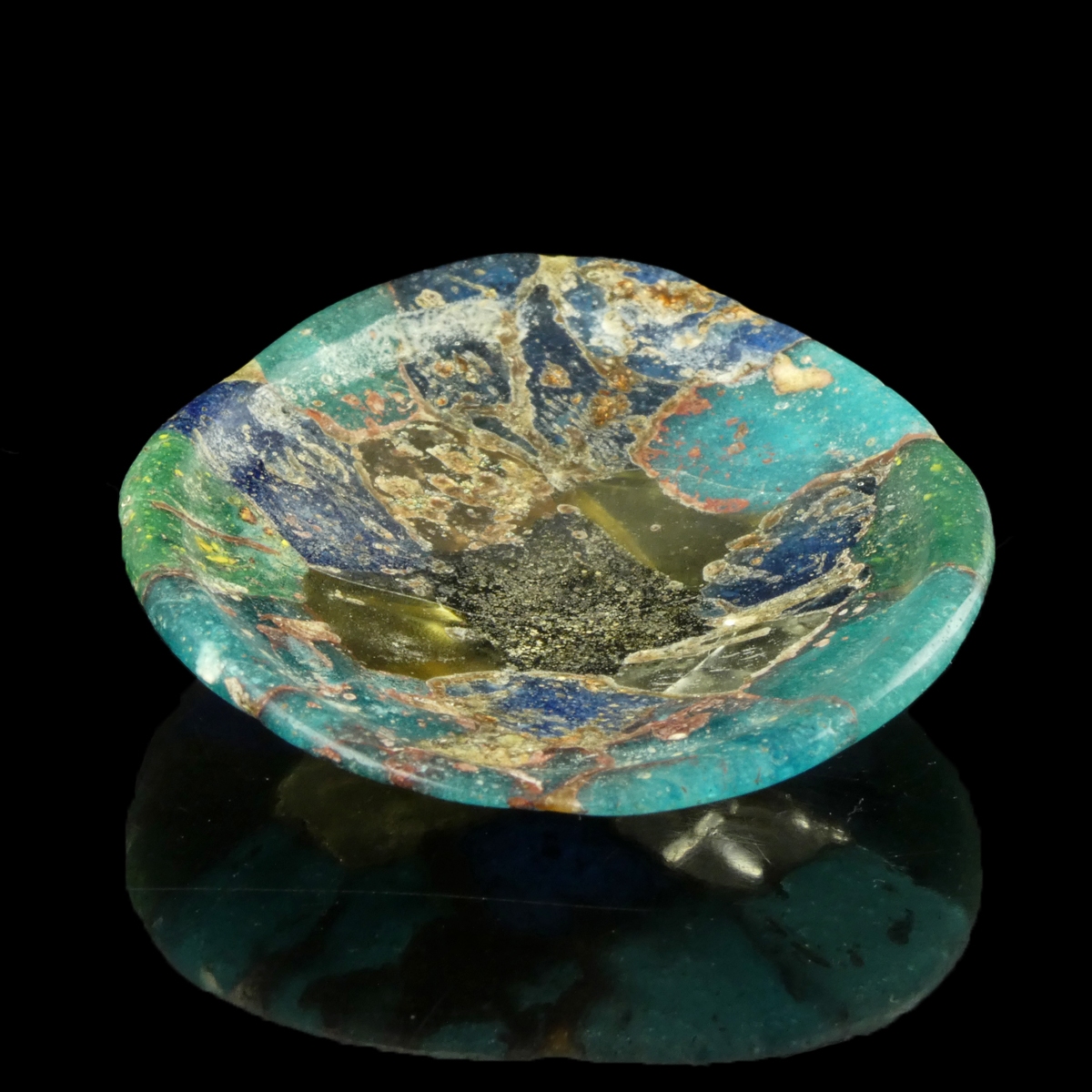 Ancient Roman mosaic glass dish