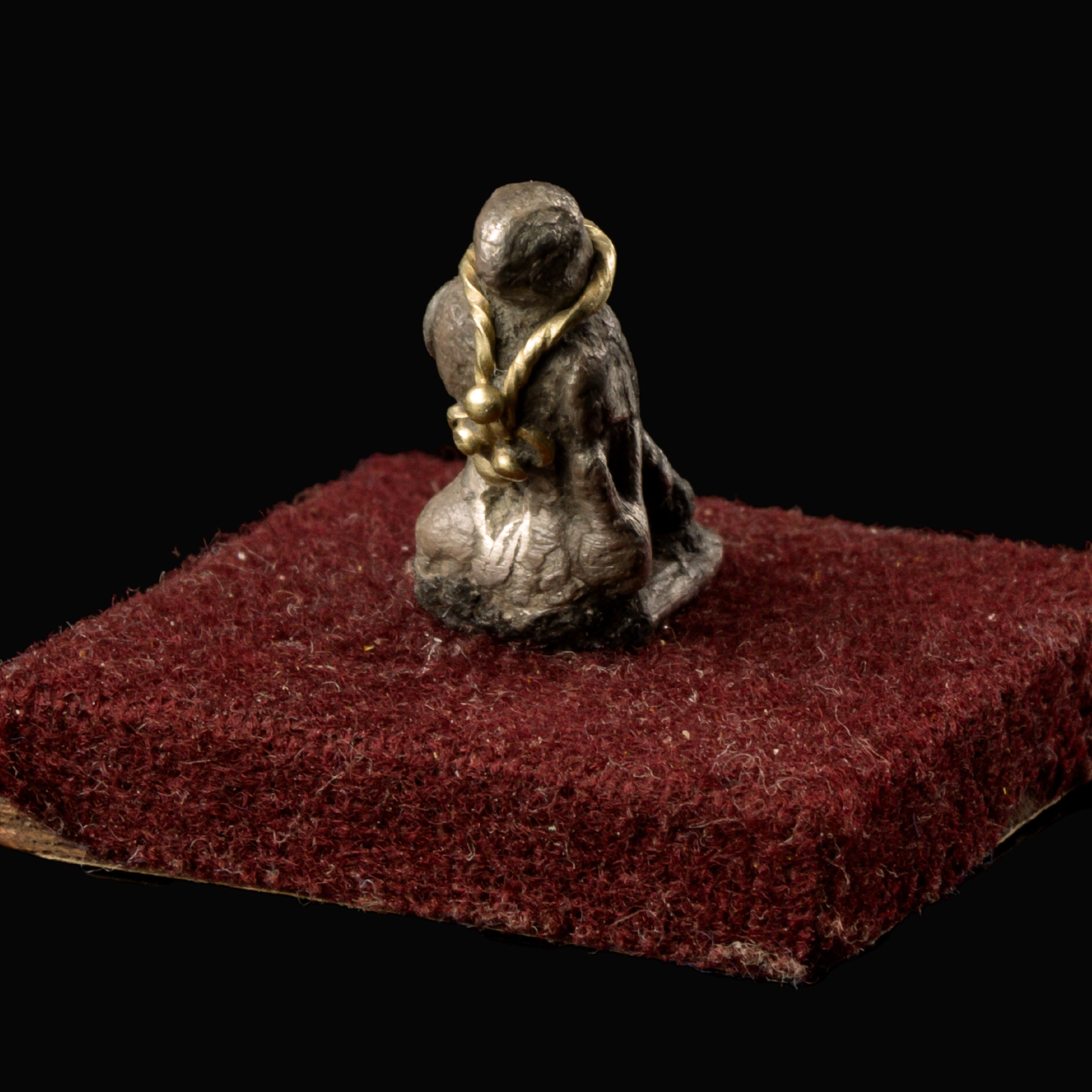 Ancient Roman silver Eagle with gold necklace