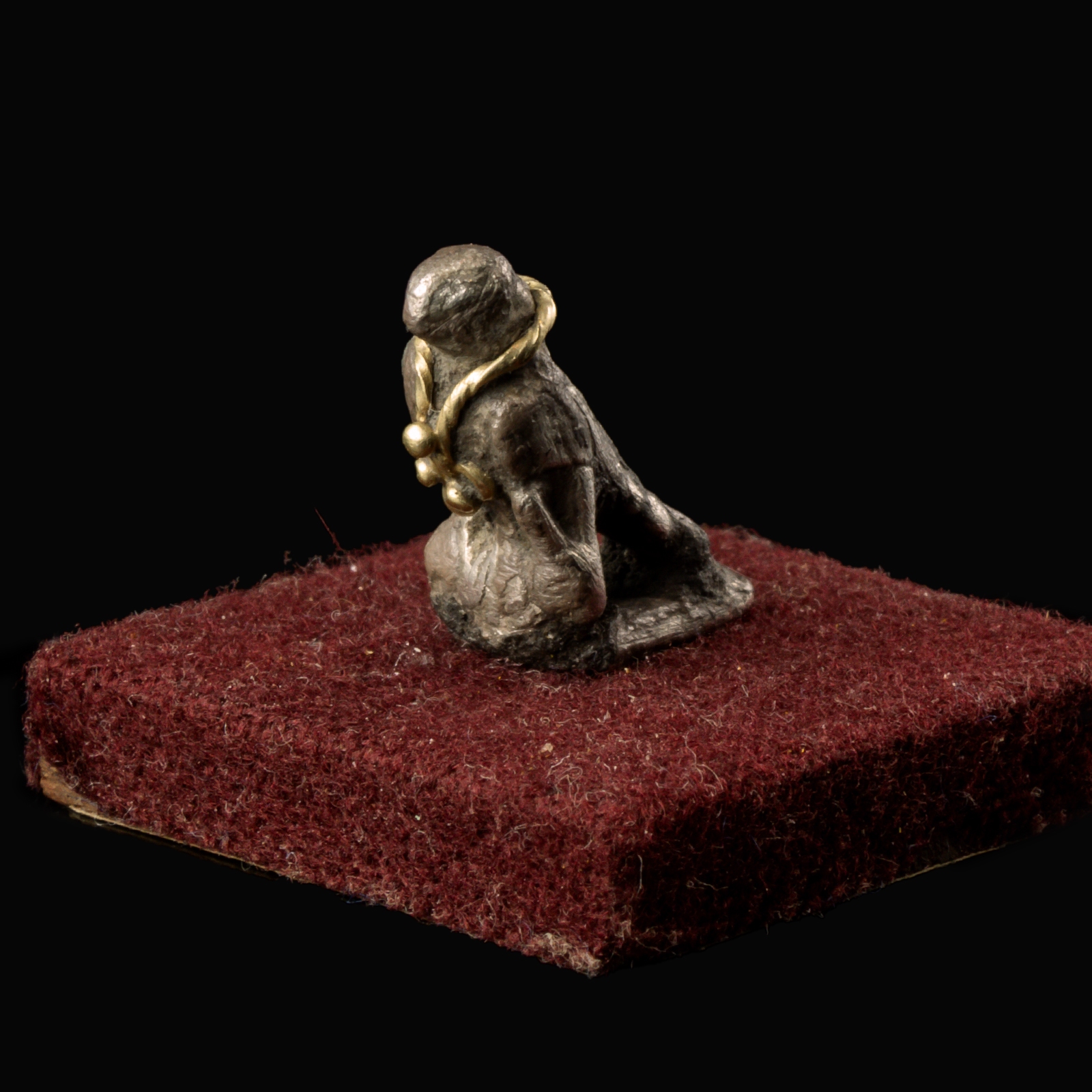 Ancient Roman silver Eagle with gold necklace