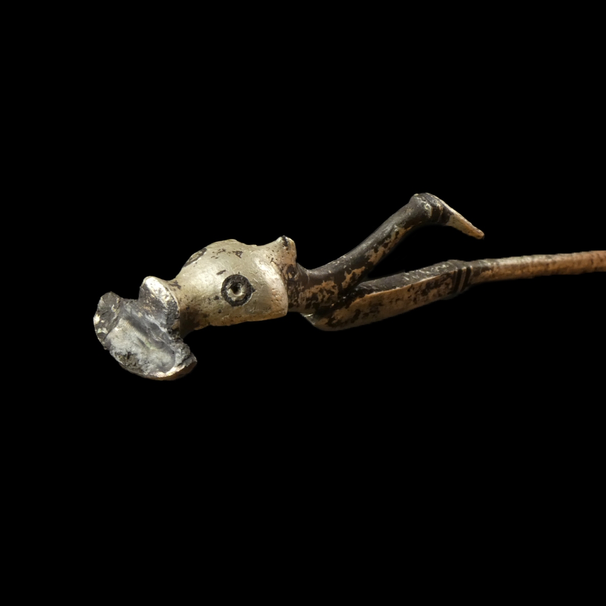 Ancient Roman silver hairpin with Dolphin